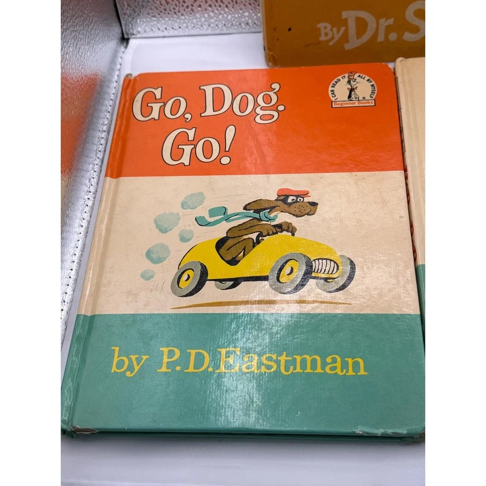 Dr. Seuss Beginner Books Lot: Fox in Socks, Hop on Pop, Go Dog Go1961, 1963,1965
